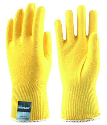 Перчатки Арамакс Лайт, Kevlar, без покрытия, двойной оверлок, 250мм, желтый, Кл.з. 2, 100/12пар купить в интернет-магазине «Техно-Упак»